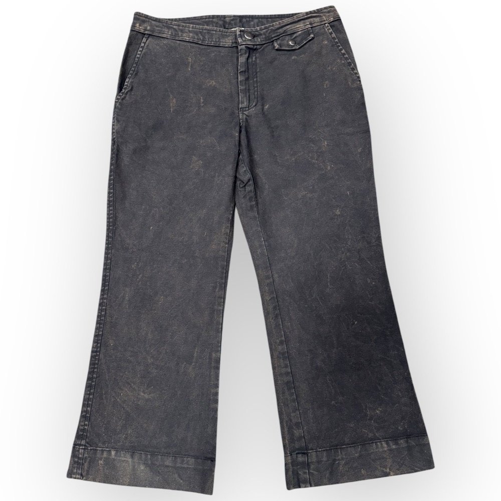 NWT CHASER Women’s Vintage Black Wash Wide-Leg Cropped Casual Jeans - Medium